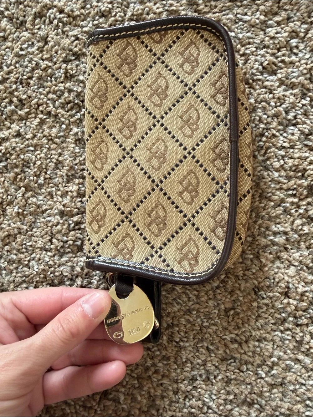 DOONEY & BOURKE Brown & Tan Vintage Wristlet Pouch Wallet